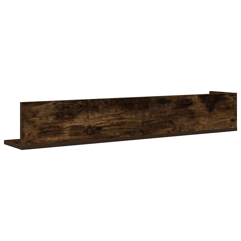 Mensole Parete 2pz Rovere Fumo 100x16,5x16,5 cm in Truciolato | homemem39