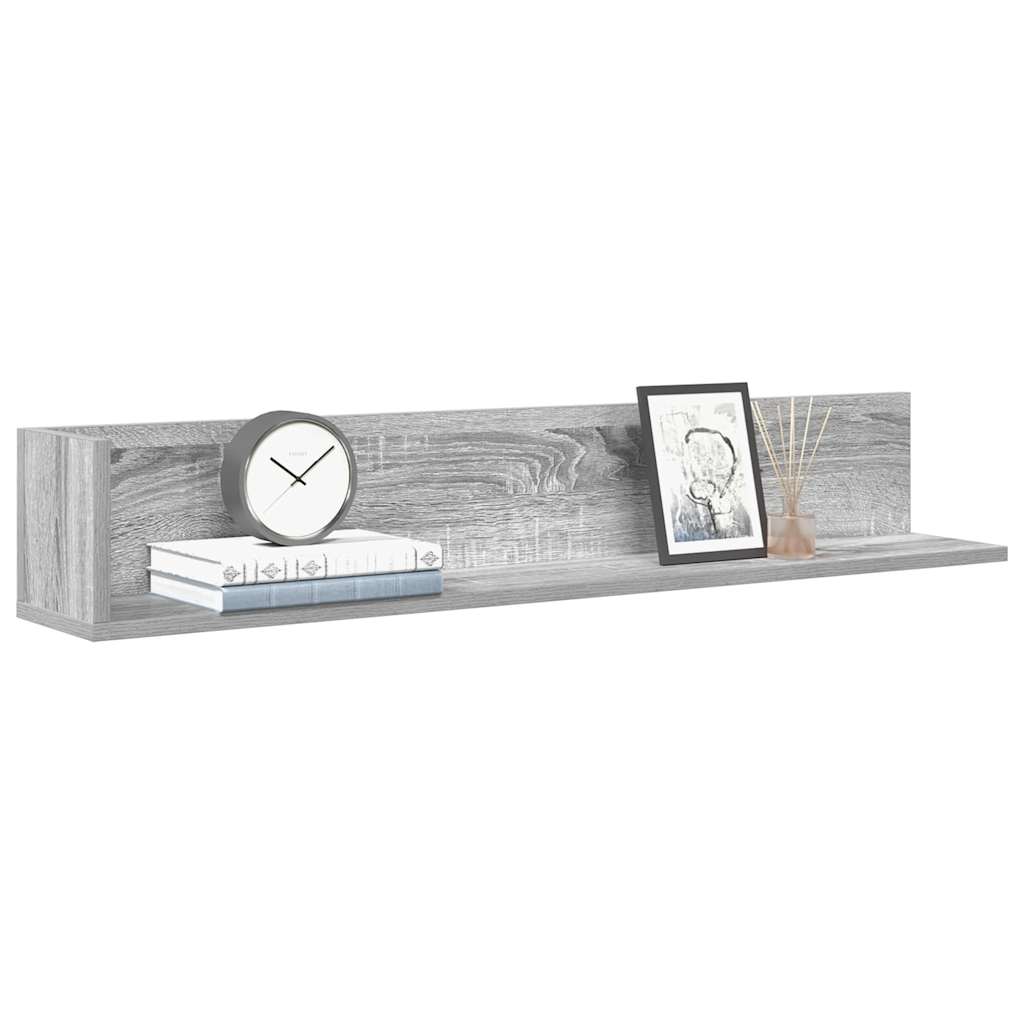 Mensole Parete 2pz Grigio Sonoma 100x16,5x16,5 cm in Truciolato | homemem39