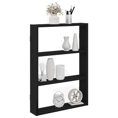 Scaffale a Parete Nero 43x9x60 cm in Legno Multistrato | homemem39
