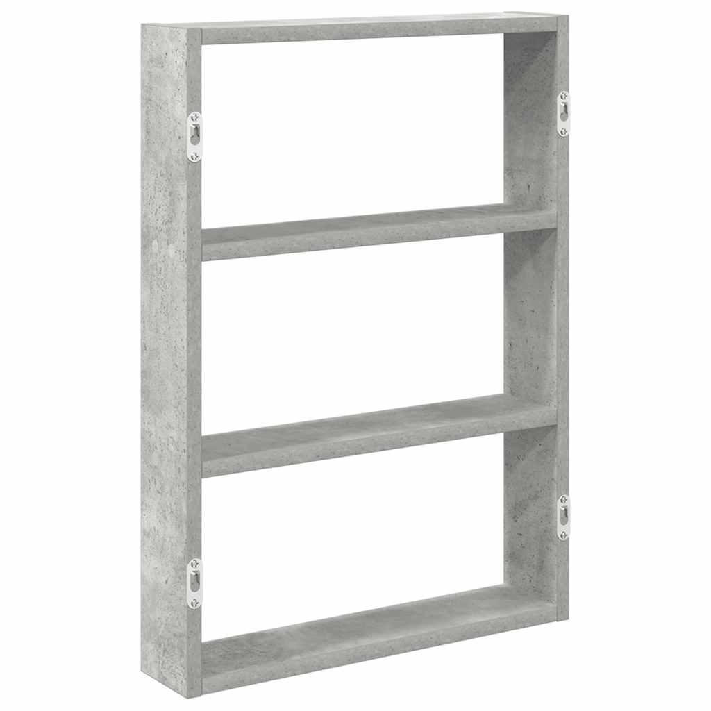 Scaffale a Muro Grigio Cemento 43x9x60 cm in Truciolato | homemem39
