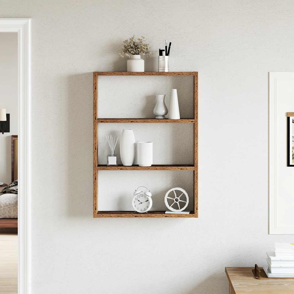 Scaffale a Parete Legno Vecchio 43x9x60 cm in Truciolato | homemem39