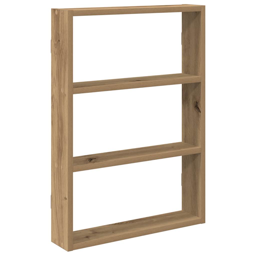 Scaffale a Parete Rovere Artigianale 43x9x60 cm Truciolato | homemem39