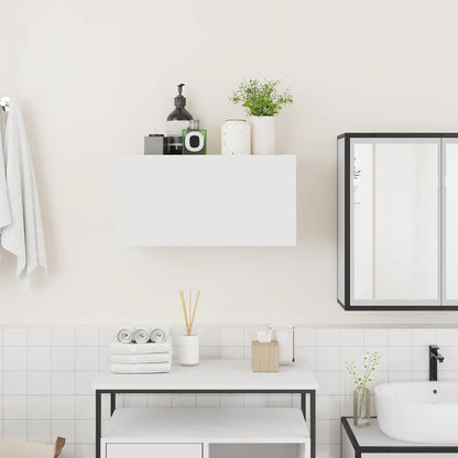 Mobile da Bagno a Parete Bianco 60x25x30cm in Legno Multistrato | homemem39