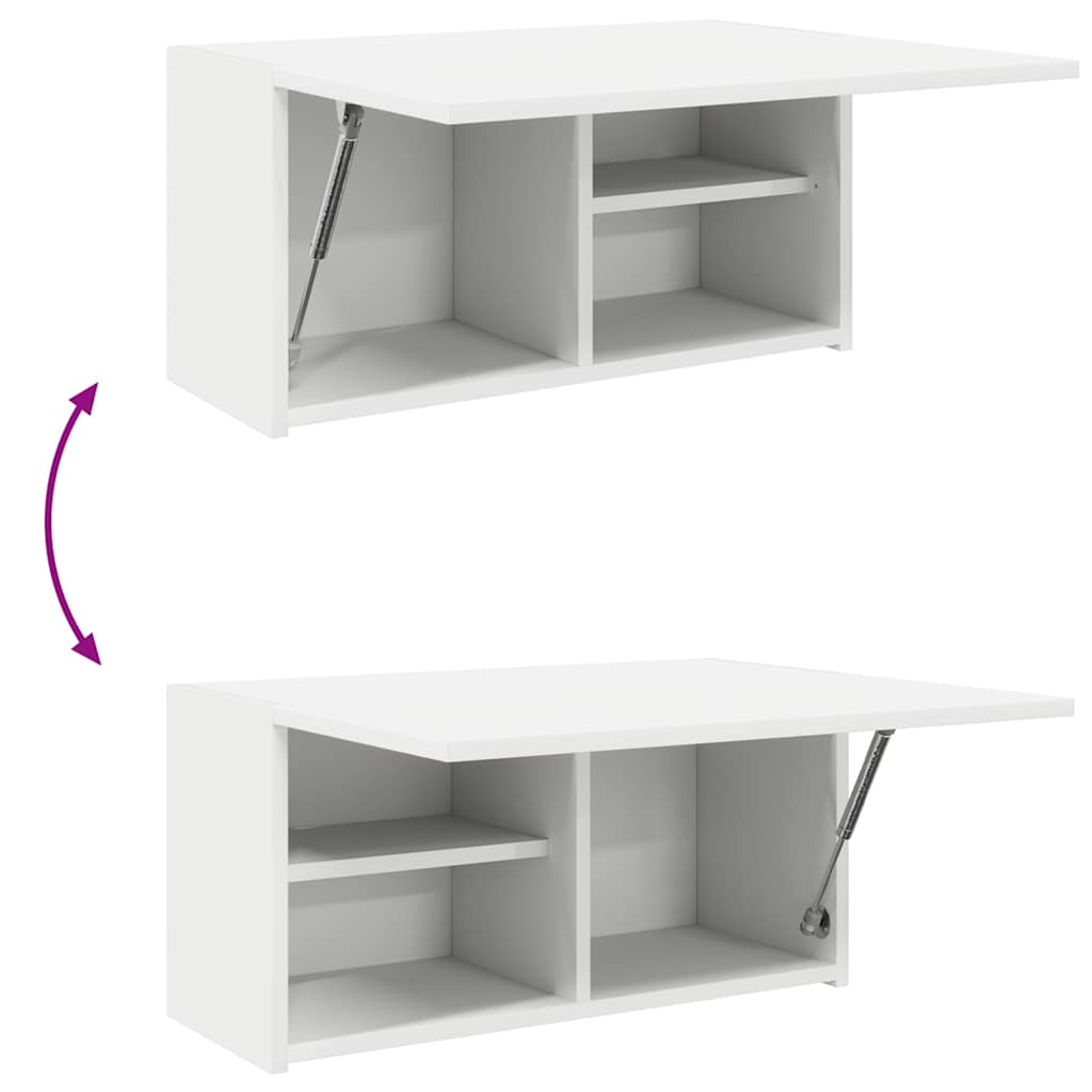 Mobile da Bagno a Parete Bianco 60x25x30cm in Legno Multistrato | homemem39