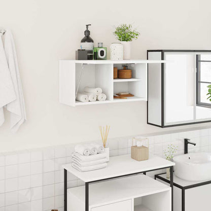 Mobile da Bagno a Parete Bianco 60x25x30cm in Legno Multistrato | homemem39