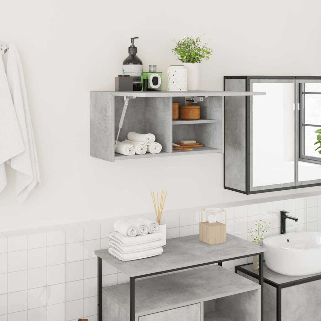 Armadietto da Bagno Grigio Cemento 60x25x30 cm in Truciolato | homemem39