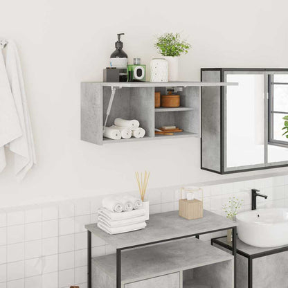 Armadietto da Bagno Grigio Cemento 60x25x30 cm in Truciolato | homemem39