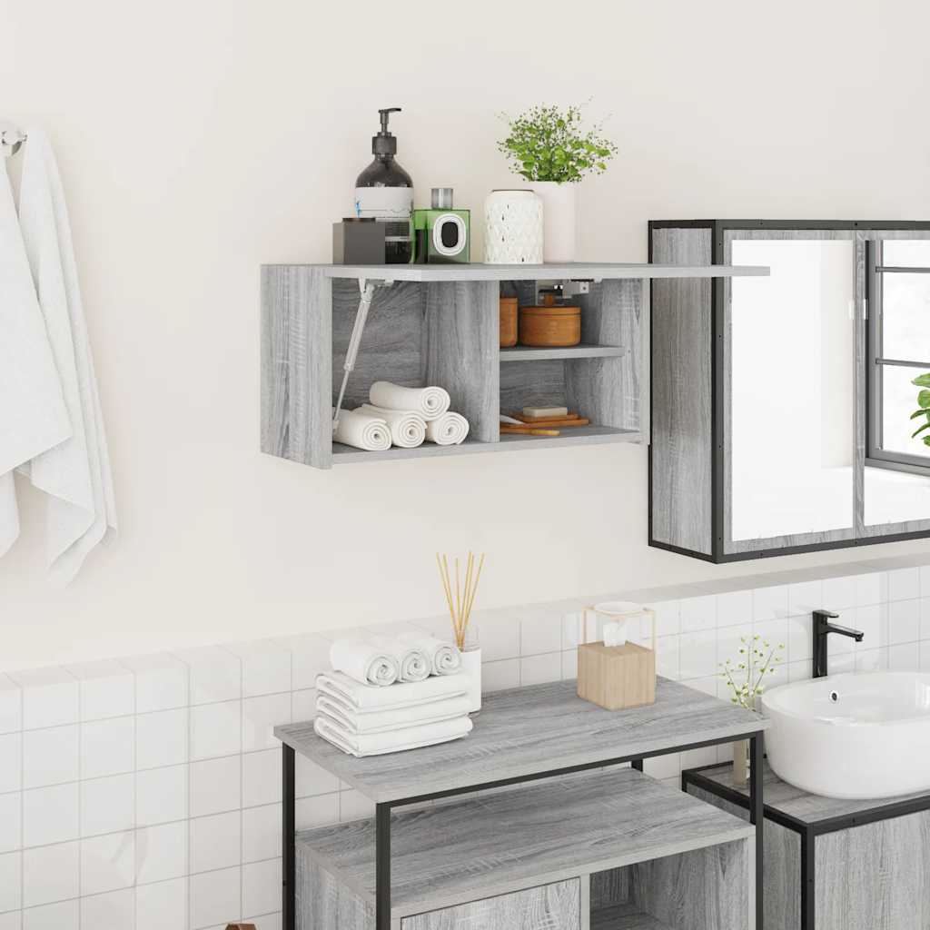 Armadietto Bagno Grigio Sonoma 60x25x30 cm in Legno Multistrato | homemem39