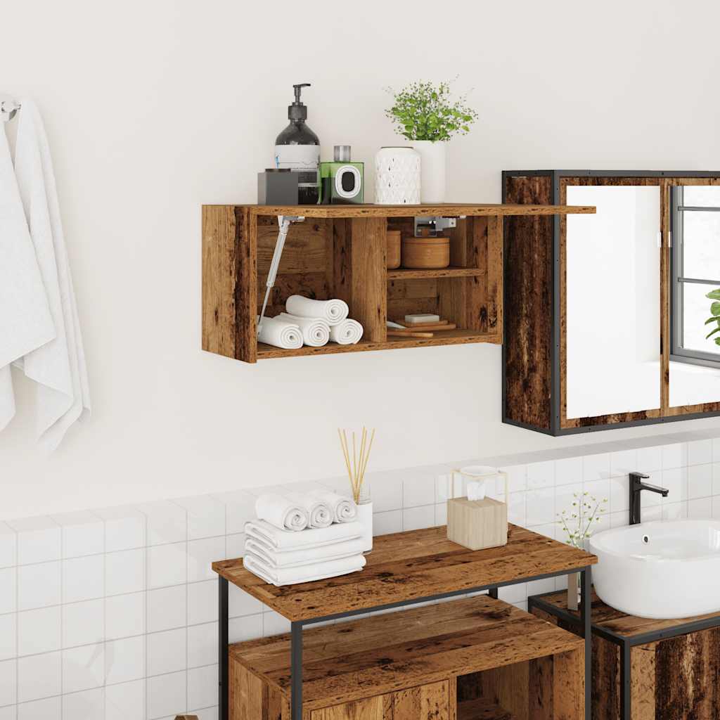 Mobile da Bagno Legno Antico 60x25x30 cm in Legno Multistrato | homemem39