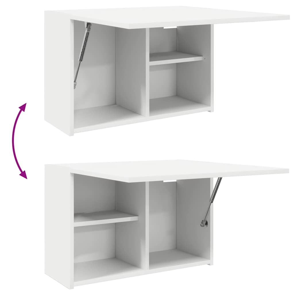 Mobile da Bagno a Parete Bianco 60x25x40cm in Legno Multistrato | homemem39