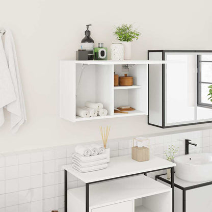 Mobile da Bagno a Parete Bianco 60x25x40cm in Legno Multistrato | homemem39