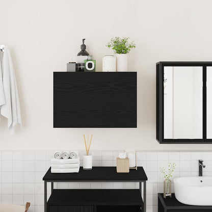 Mobile da Bagno a Parete Nero 60x25x40 cm in Legno Multistrato | homemem39