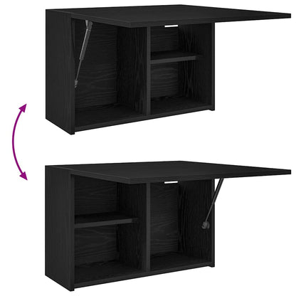 Mobile da Bagno a Parete Nero 60x25x40 cm in Legno Multistrato | homemem39