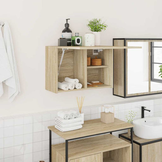 Mobile da Bagno Rovere Sonoma 60x25x40 cm in Legno Multistrato