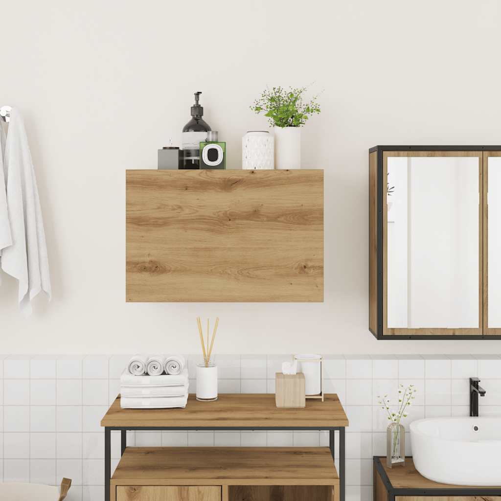 Mobiletto da Bagno Rovere Artigianale 60x25x40 cm Truciolato | homemem39