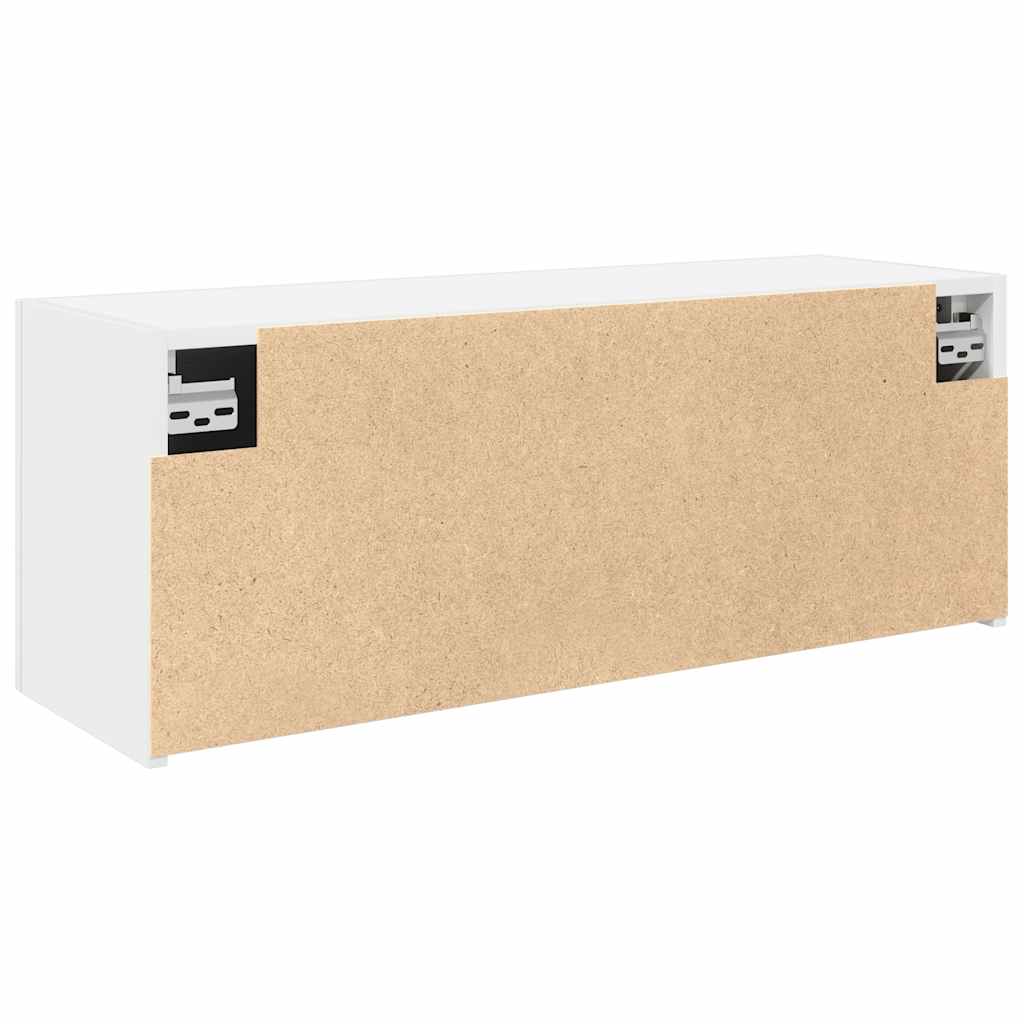 Mobile da Bagno a Parete Bianco 80x25x30cm in Legno Multistrato | homemem39