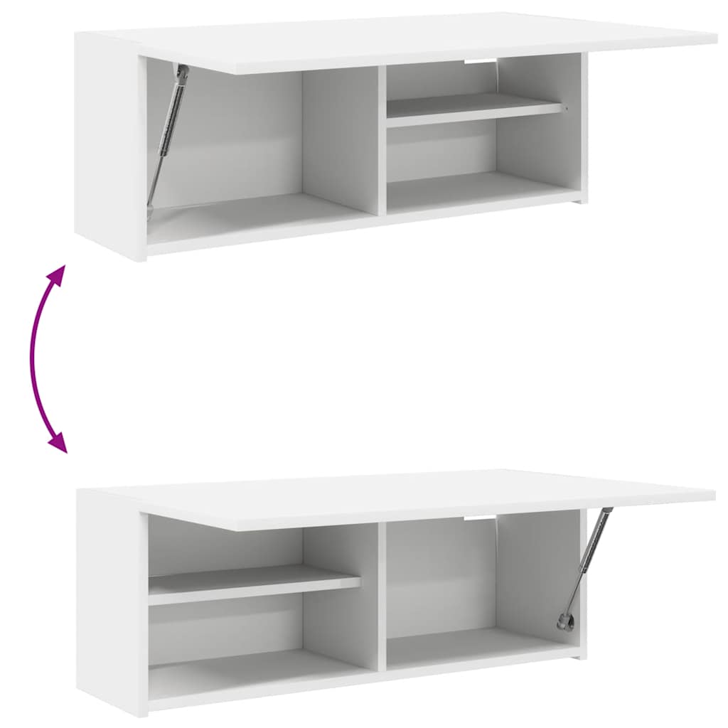 Mobile da Bagno a Parete Bianco 80x25x30cm in Legno Multistrato | homemem39