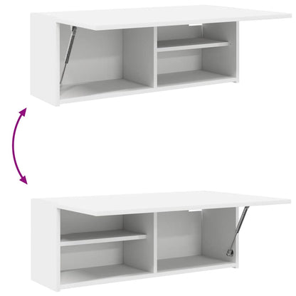 Mobile da Bagno a Parete Bianco 80x25x30cm in Legno Multistrato | homemem39