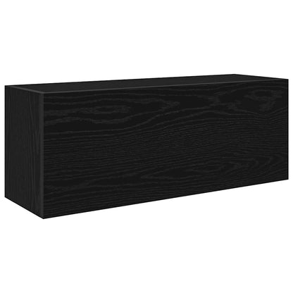 Mobile da Bagno a Parete Nero 80x25x30 cm in Legno Multistrato | homemem39