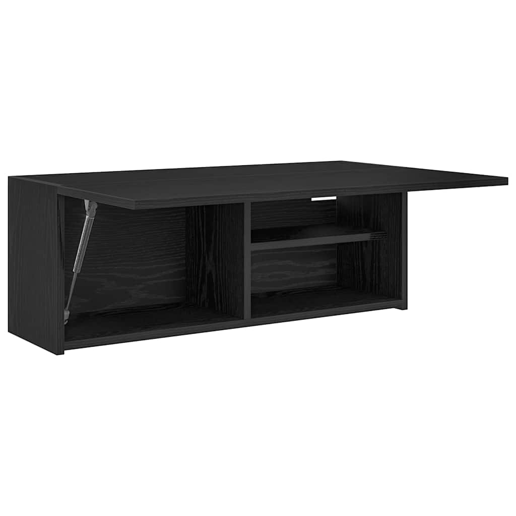 Mobile da Bagno a Parete Nero 80x25x30 cm in Legno Multistrato | homemem39