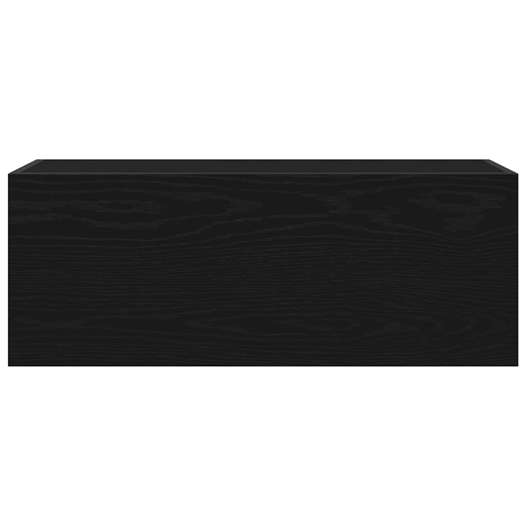 Mobile da Bagno a Parete Nero 80x25x30 cm in Legno Multistrato | homemem39