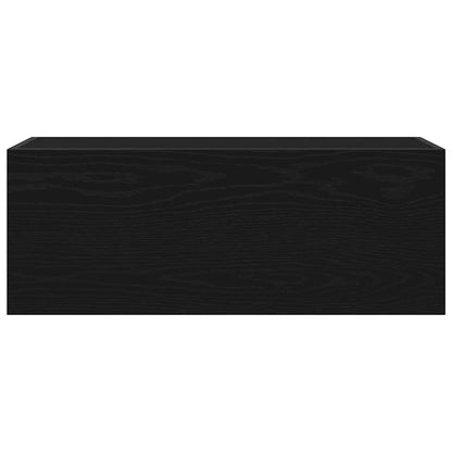 Mobile da Bagno a Parete Nero 80x25x30 cm in Legno Multistrato | homemem39