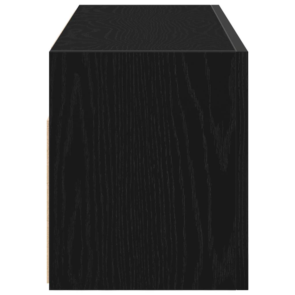 Mobile da Bagno a Parete Nero 80x25x30 cm in Legno Multistrato | homemem39