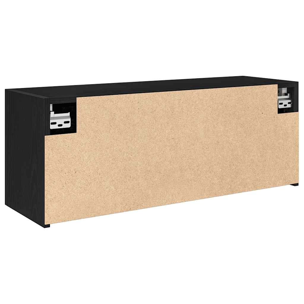 Mobile da Bagno a Parete Nero 80x25x30 cm in Legno Multistrato | homemem39