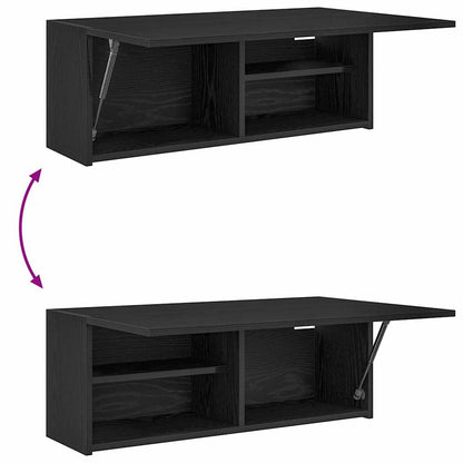 Mobile da Bagno a Parete Nero 80x25x30 cm in Legno Multistrato | homemem39