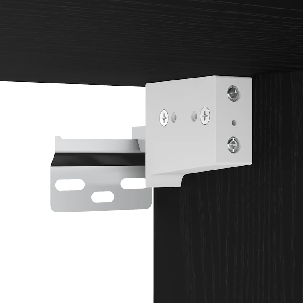 Mobile da Bagno a Parete Nero 80x25x30 cm in Legno Multistrato | homemem39