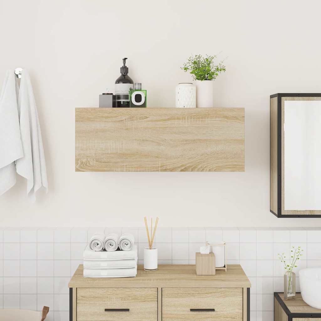 Mobile da Bagno Rovere Sonoma 80x25x30 cm in Legno Multistrato | homemem39