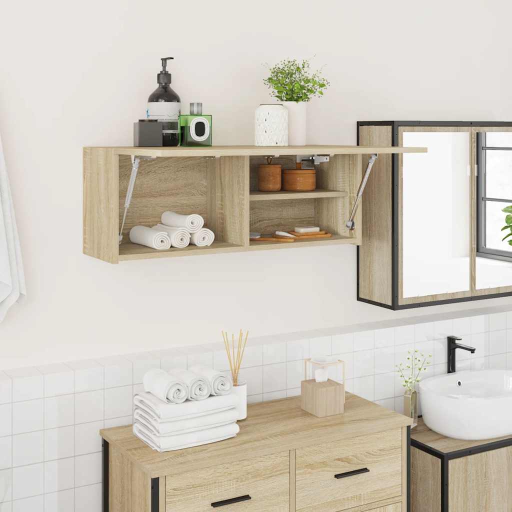 Mobile da Bagno Rovere Sonoma 80x25x30 cm in Legno Multistrato | homemem39