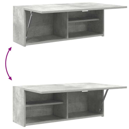 Armadietto da Bagno Grigio Cemento 80x25x30 cm in Truciolato