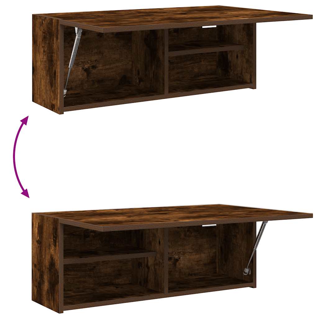 Armadietto Bagno Rovere Fumo 80x25x30 cm in Legno Multistrato | homemem39