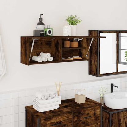 Armadietto Bagno Rovere Fumo 80x25x30 cm in Legno Multistrato | homemem39