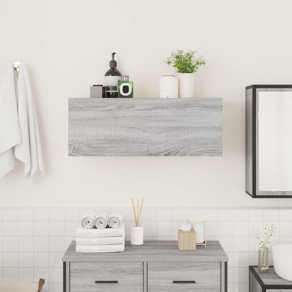 Mobile da Bagno Grigio Sonoma 80x25x30 cm in Legno Multistrato | homemem39