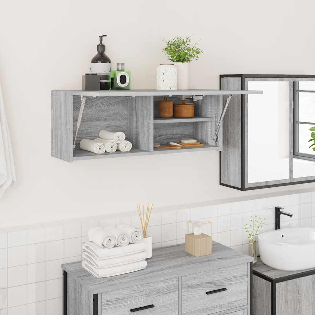 Mobile da Bagno Grigio Sonoma 80x25x30 cm in Legno Multistrato | homemem39