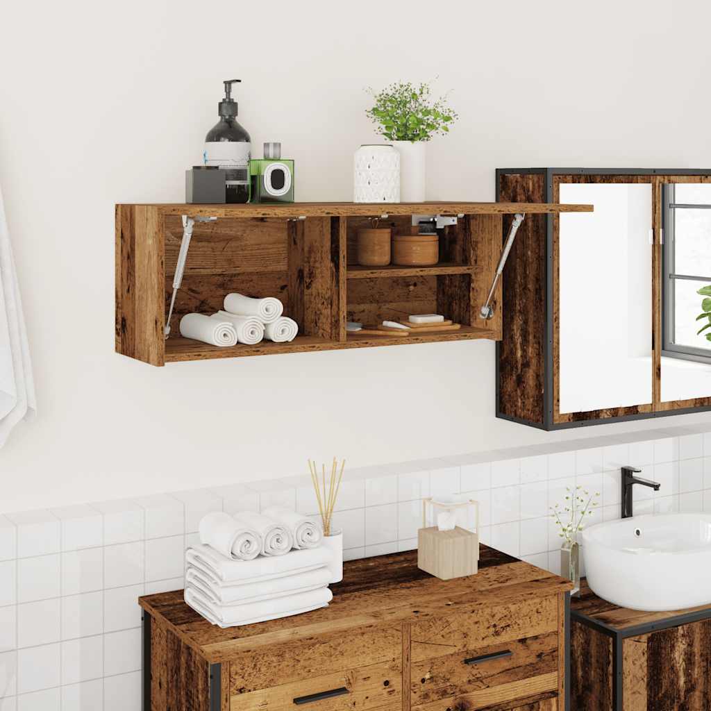Mobile da Bagno Legno Antico 80x25x30 cm in Truciolato | homemem39