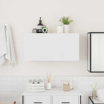 Mobile da Bagno a Parete Bianco 80x25x40 cm in Truciolato | homemem39