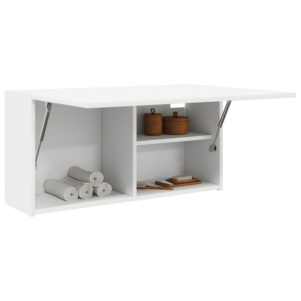 Mobile da Bagno a Parete Bianco 80x25x40 cm in Truciolato | homemem39