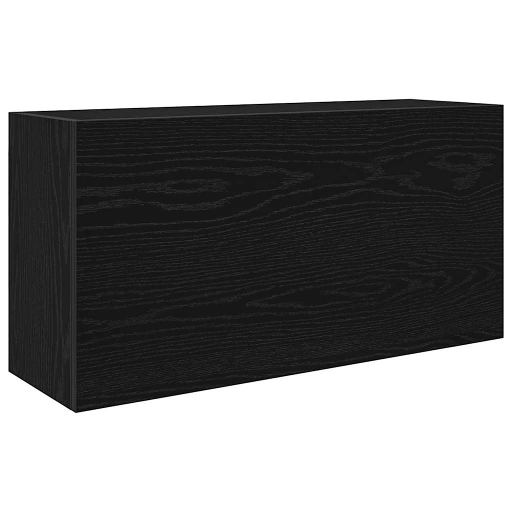 Mobile da Bagno a Parete Nero 80x25x40 cm in Truciolato | homemem39