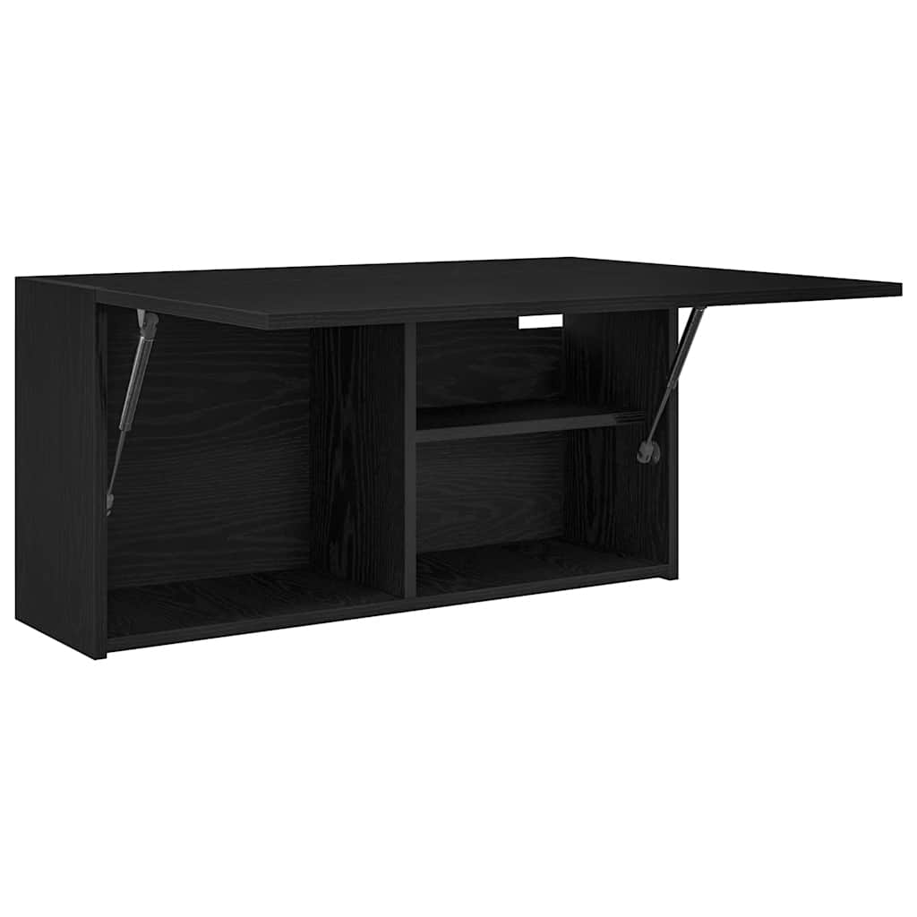 Mobile da Bagno a Parete Nero 80x25x40 cm in Truciolato | homemem39