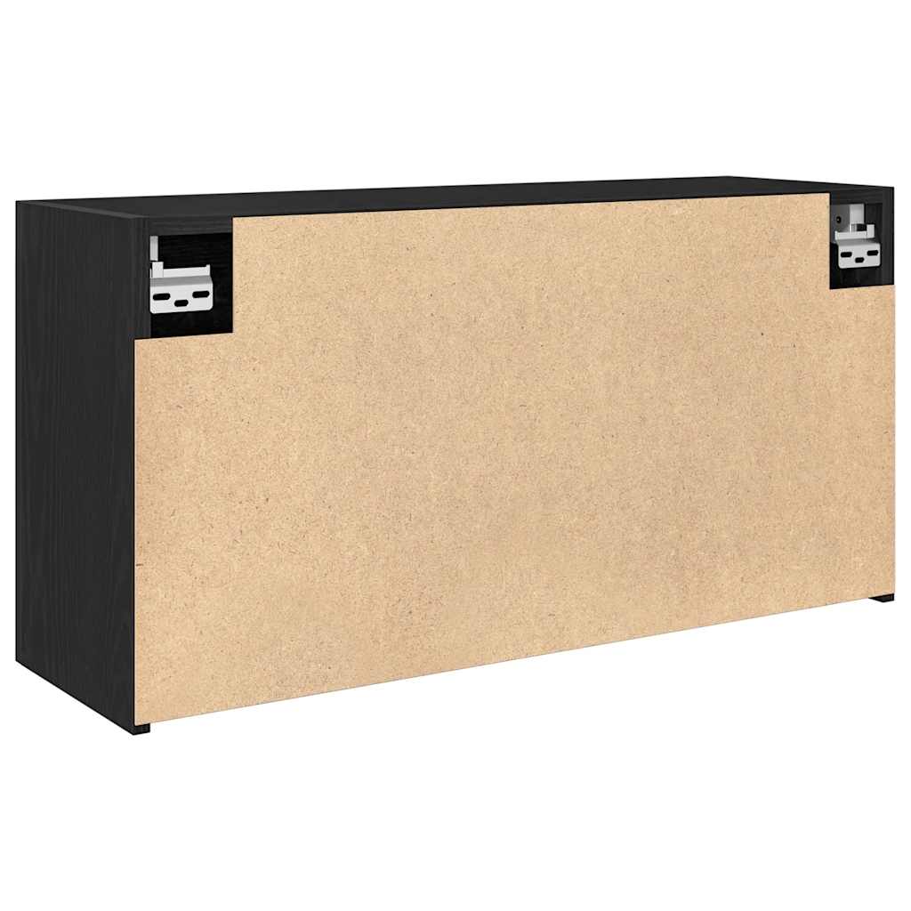 Mobile da Bagno a Parete Nero 80x25x40 cm in Truciolato | homemem39