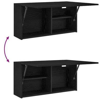 Mobile da Bagno a Parete Nero 80x25x40 cm in Truciolato | homemem39