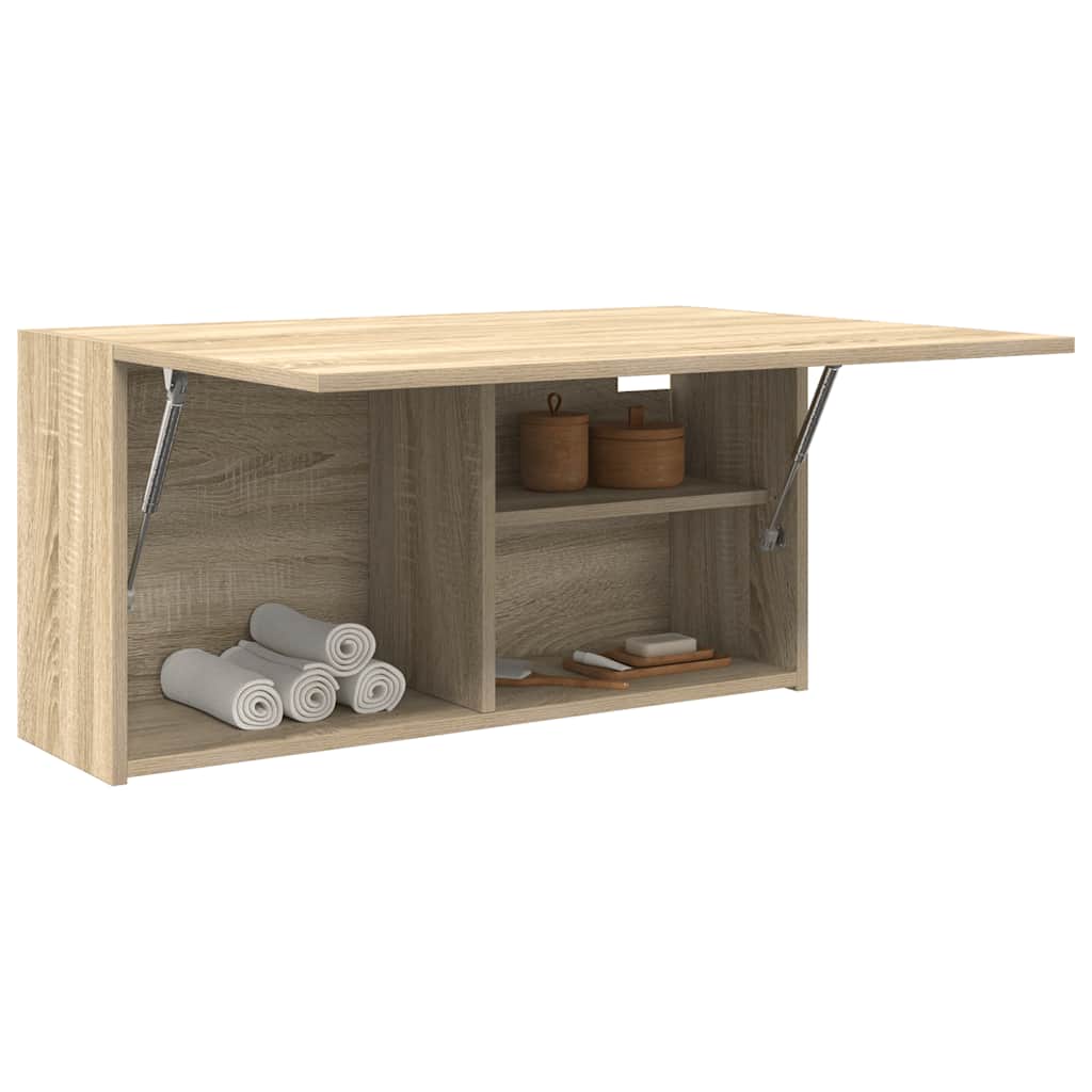 Mobile da Bagno a Parete Rovere Sonoma 80x25x40 cm Truciolato