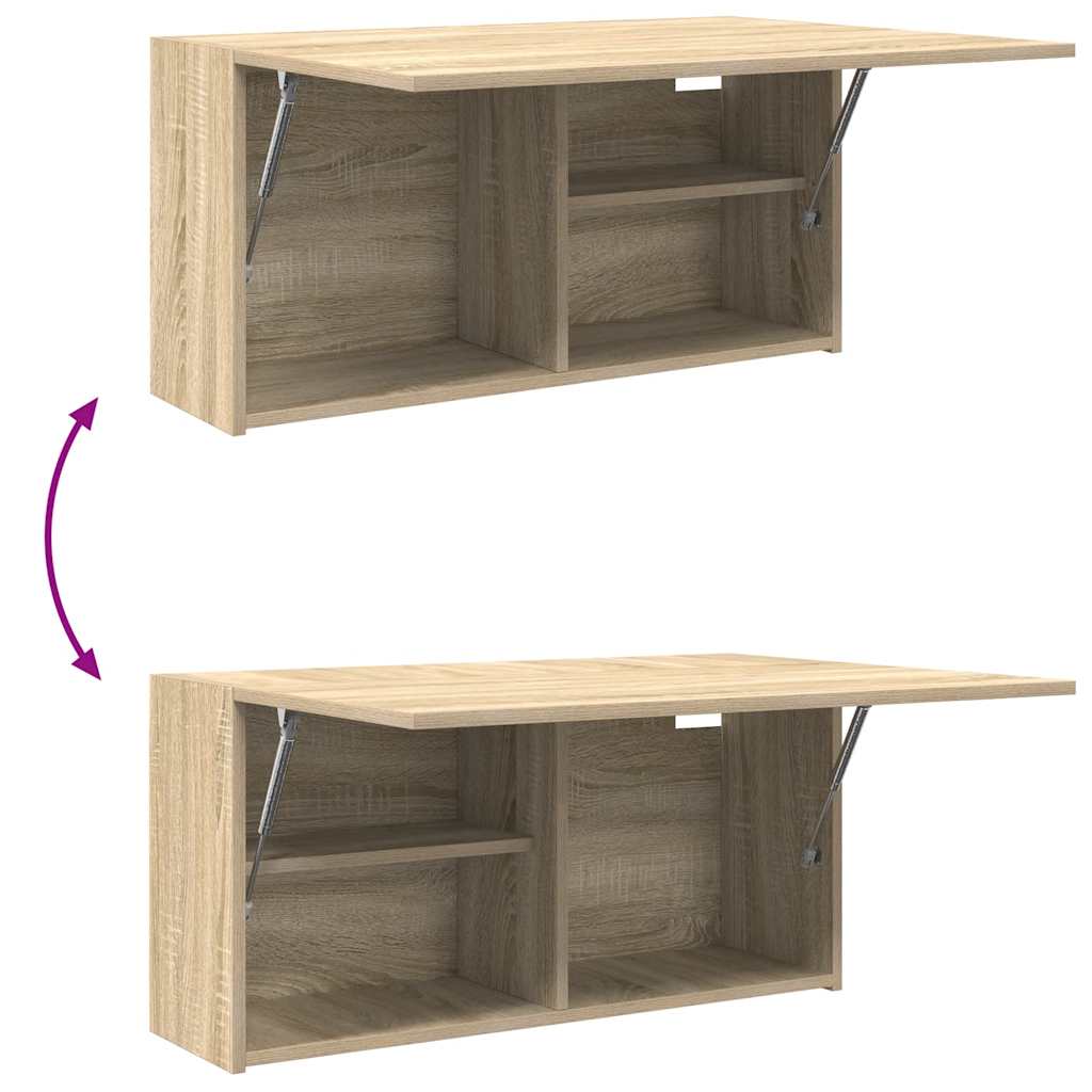 Mobile da Bagno a Parete Rovere Sonoma 80x25x40 cm Truciolato