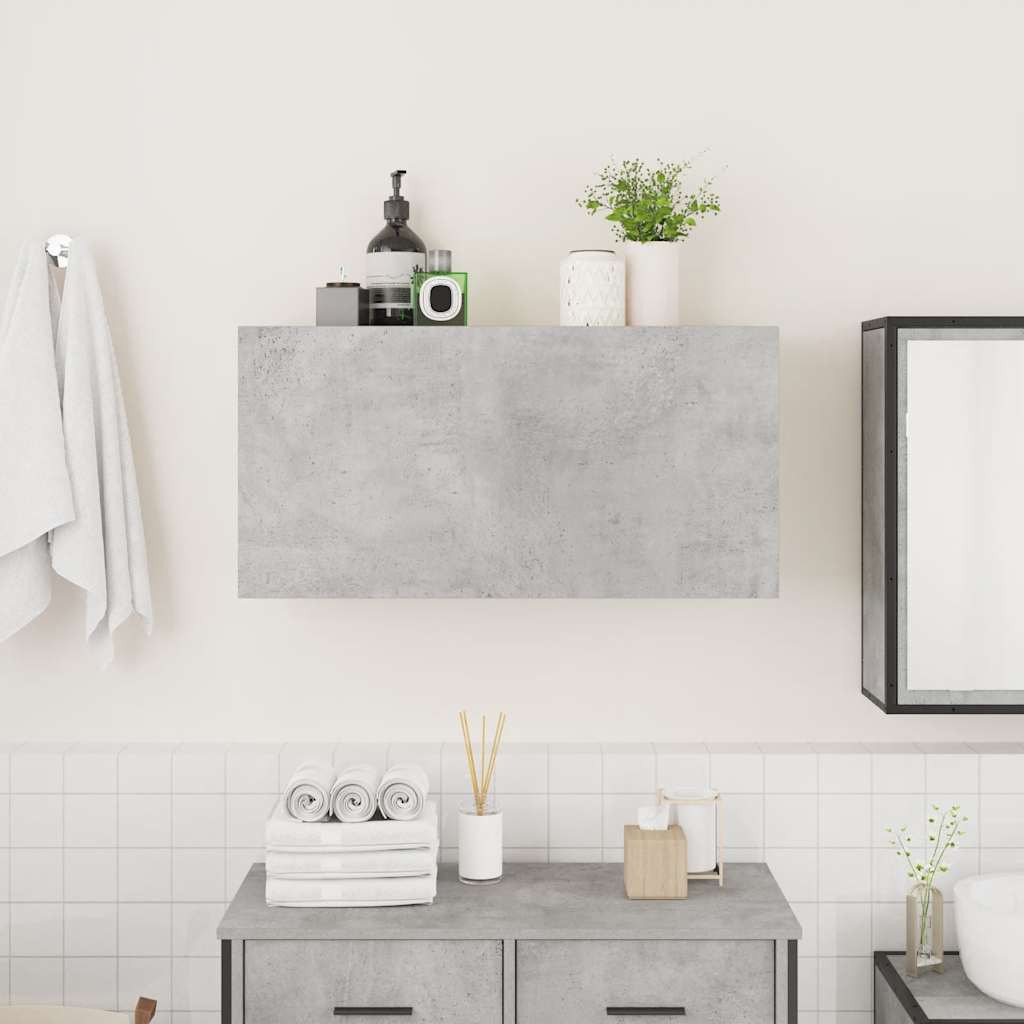 Mobile da Bagno a Parete Grigio Cemento 80x25x40 cm Truciolato | homemem39