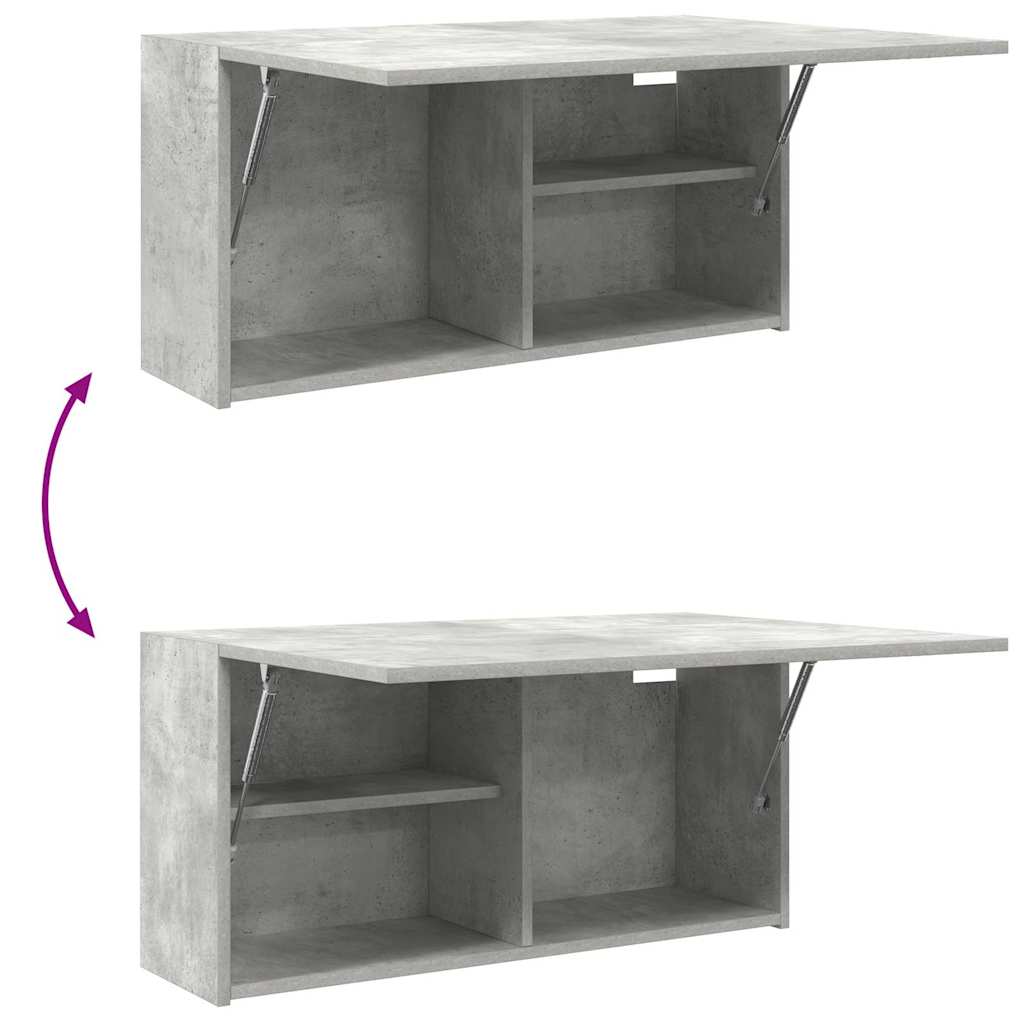 Mobile da Bagno a Parete Grigio Cemento 80x25x40 cm Truciolato | homemem39