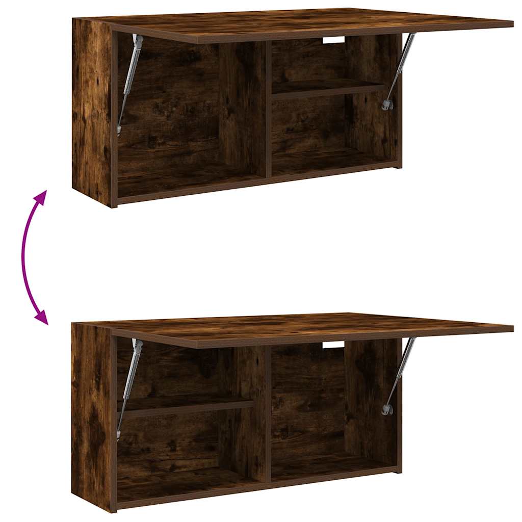 Mobile da Bagno a Parete Rovere Fumo 80x25x40 cm in Truciolato | homemem39