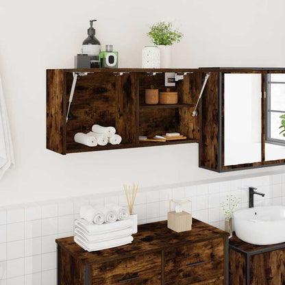 Mobile da Bagno a Parete Rovere Fumo 80x25x40 cm in Truciolato | homemem39